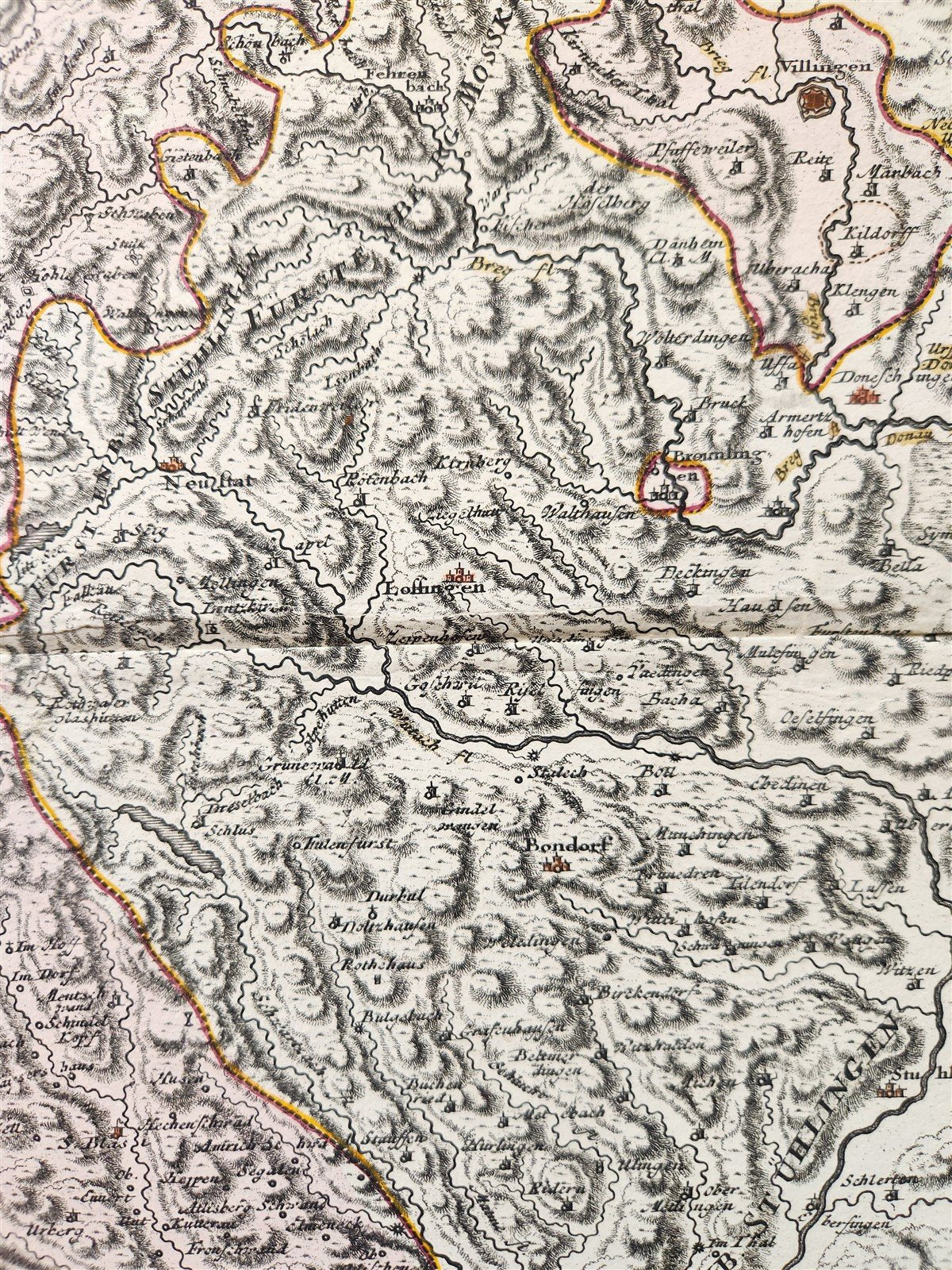 1718 Breisgau Soutwest Germany antique MAP antique PROVINCIA BRISGOIA