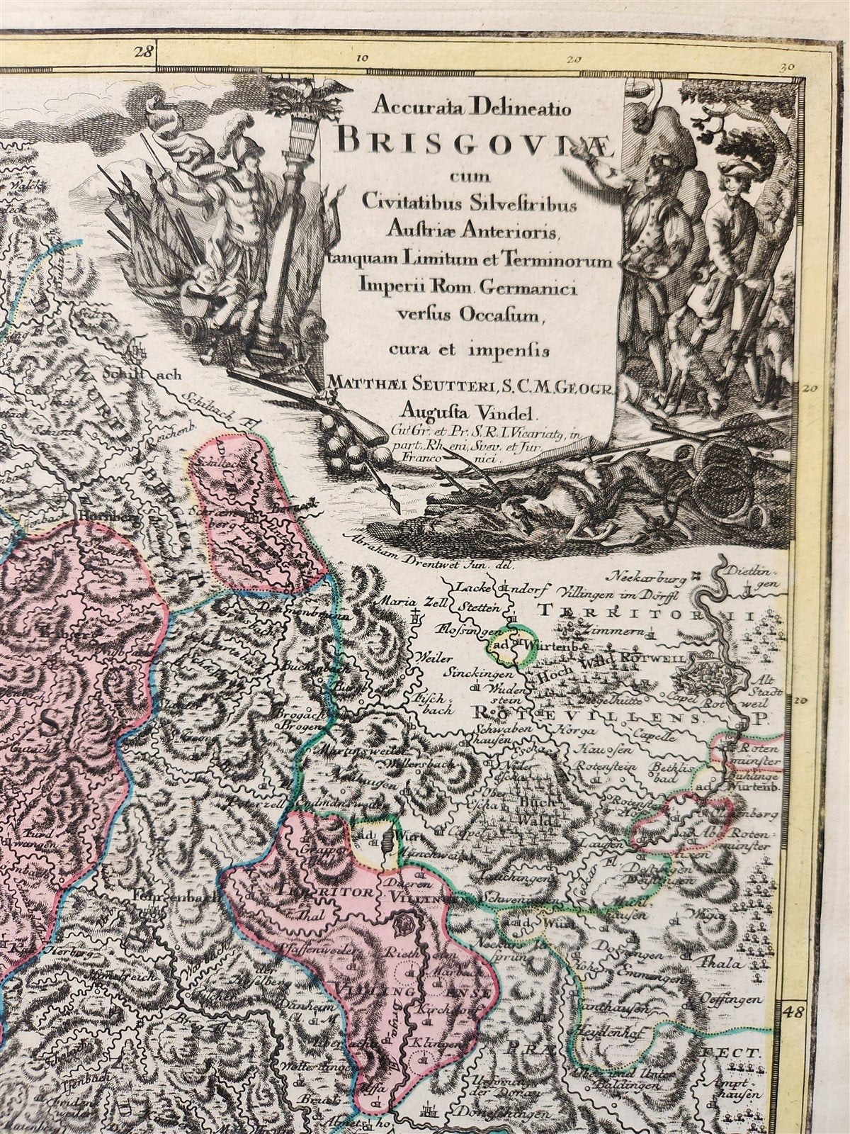 1730s Breisgau Germany antique MAP antique PROVINCIA BRISGOVIAE Matthias Seutter