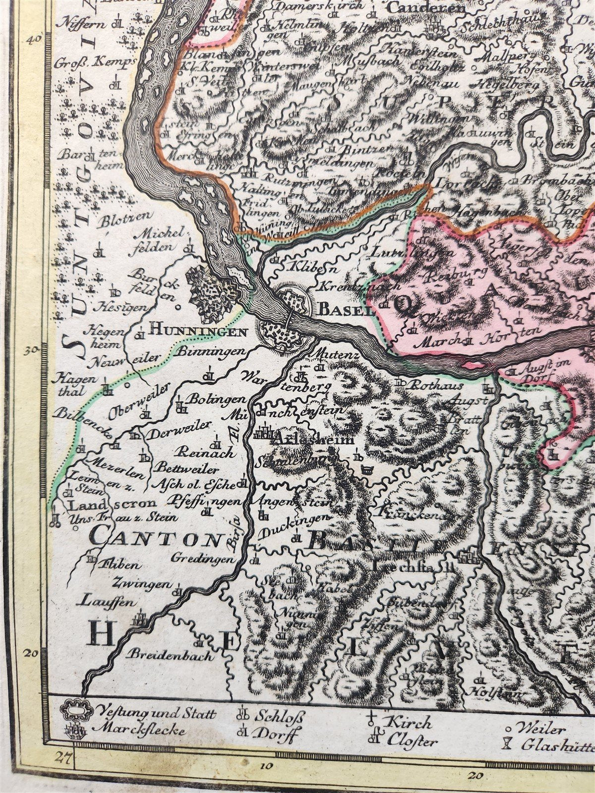 1730s Breisgau Germany antique MAP antique PROVINCIA BRISGOVIAE Matthias Seutter