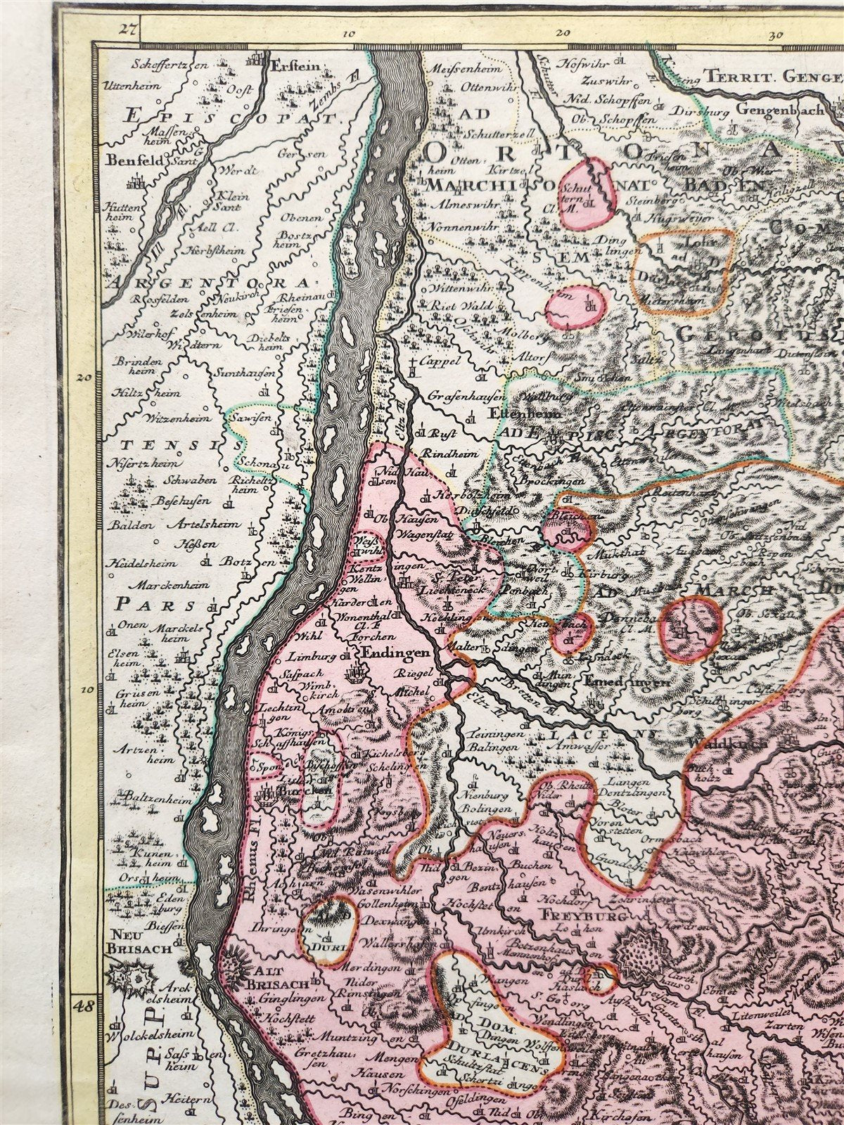 1730s Breisgau Germany antique MAP antique PROVINCIA BRISGOVIAE Matthias Seutter