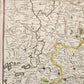 1743 FRENCH MILITARY antique MAP antique THEATRE la GUERRE en ALLEMAGNE FRANCE