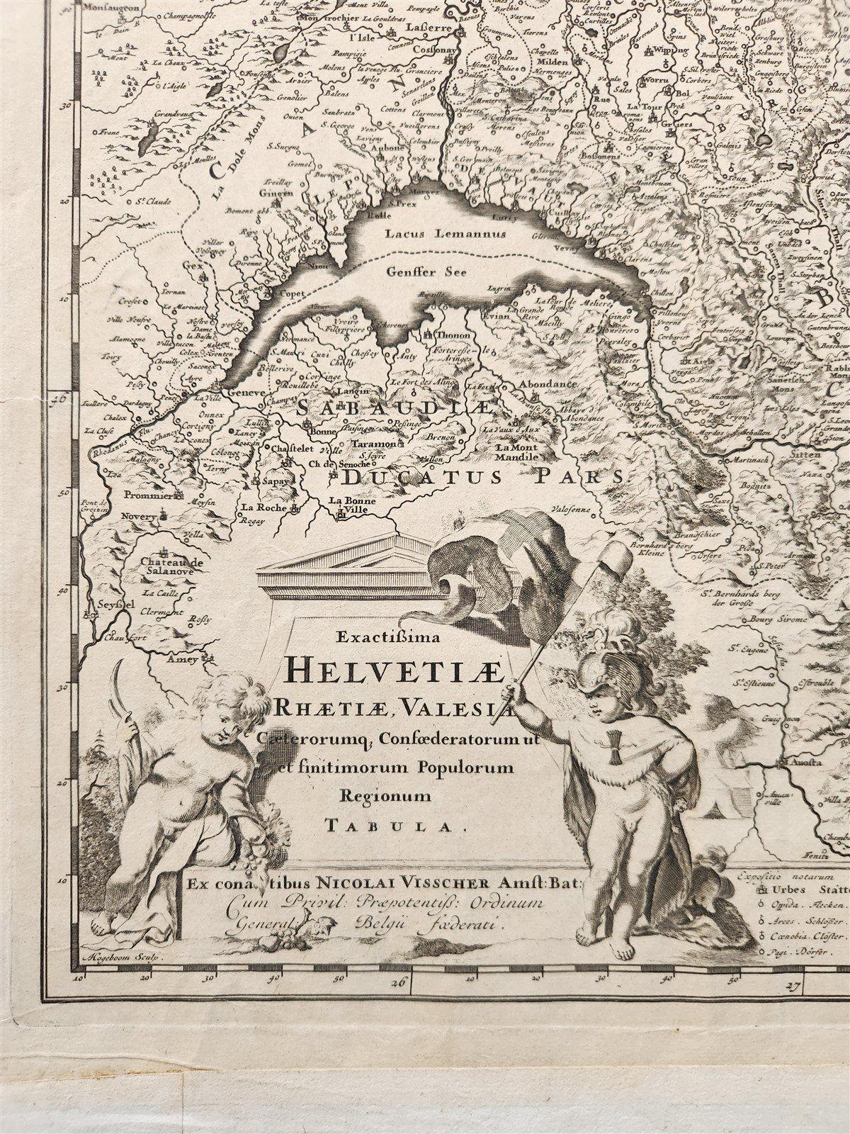 1684 SWITZERLAND antique MAP HELVETIAE RHAETIAE VALESIAE