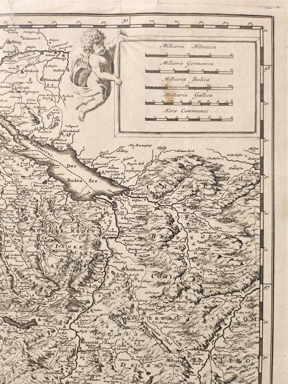 1684 SWITZERLAND antique MAP HELVETIAE RHAETIAE VALESIAE
