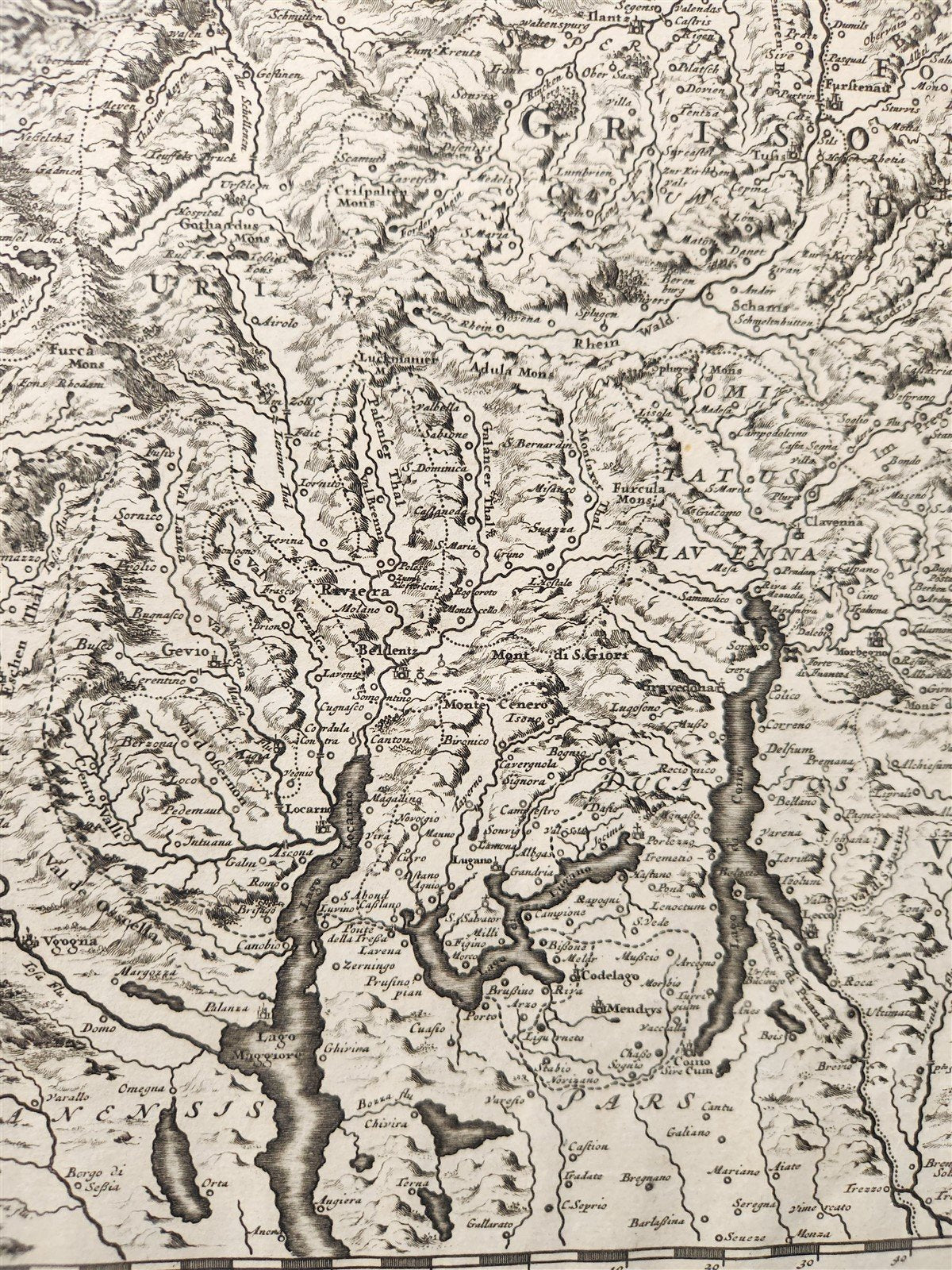 1684 SWITZERLAND antique MAP HELVETIAE RHAETIAE VALESIAE