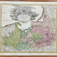 1716 GERMANY PRUSSIA POLAND LITHUANIA antique MAP by HOMANN-BORUSSIA