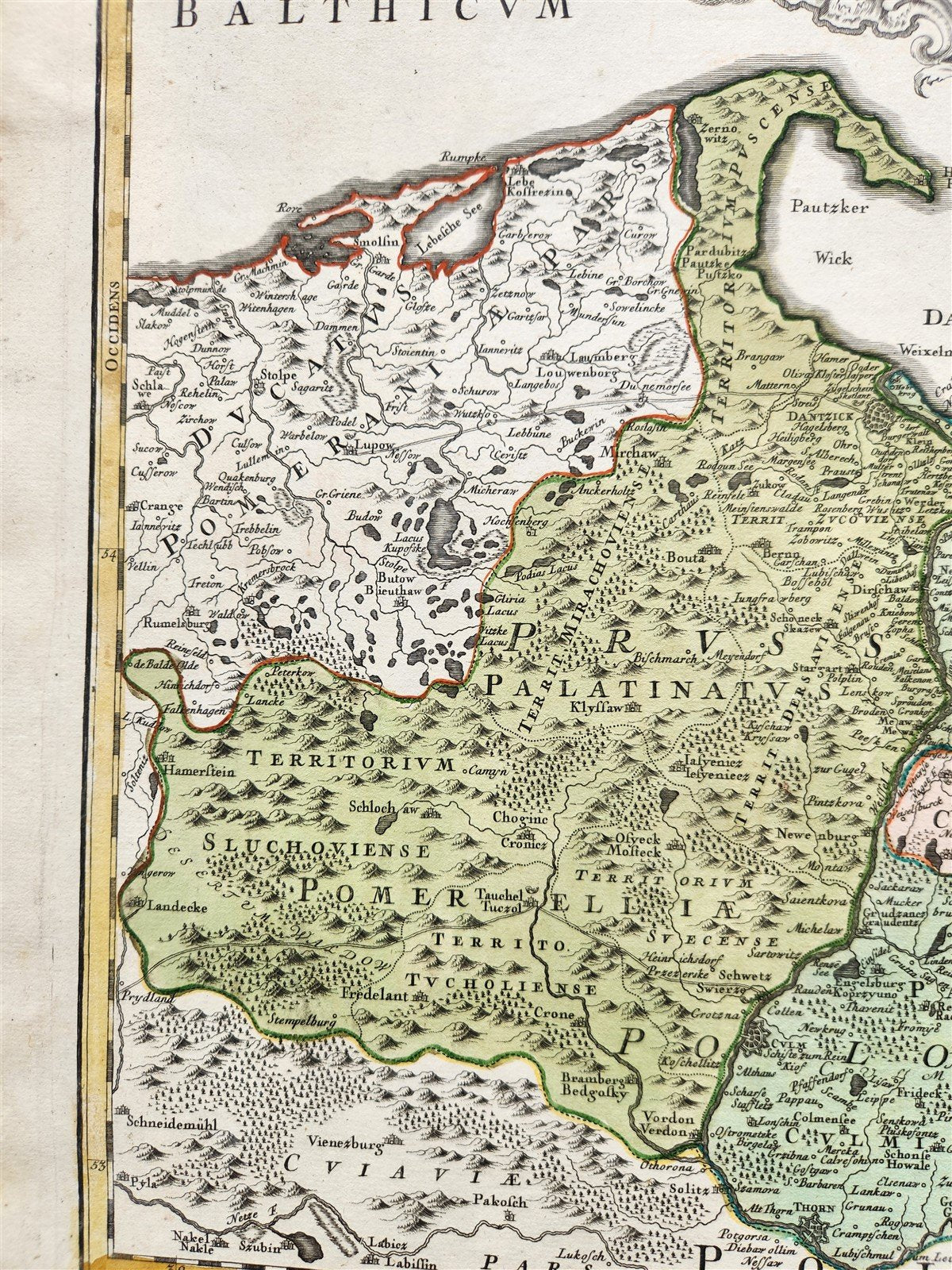 1716 GERMANY PRUSSIA POLAND LITHUANIA antique MAP by HOMANN-BORUSSIA