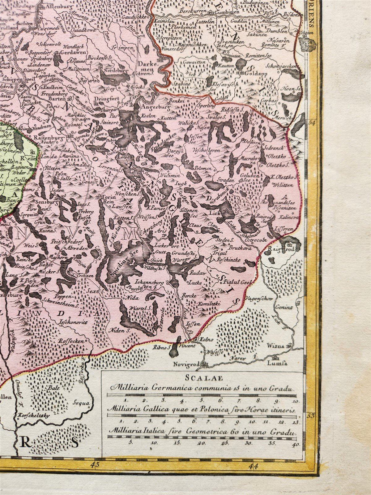1716 GERMANY PRUSSIA POLAND LITHUANIA antique MAP by HOMANN-BORUSSIA
