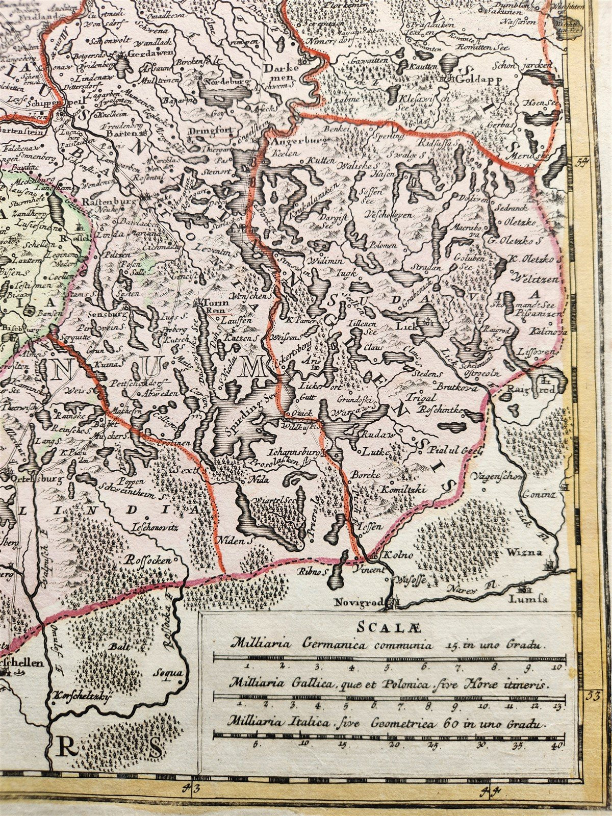 1716 GERMANY PRUSSIA POLAND LITHUANIA antique MAP by HOMANN HEIRS -BORUSSIA