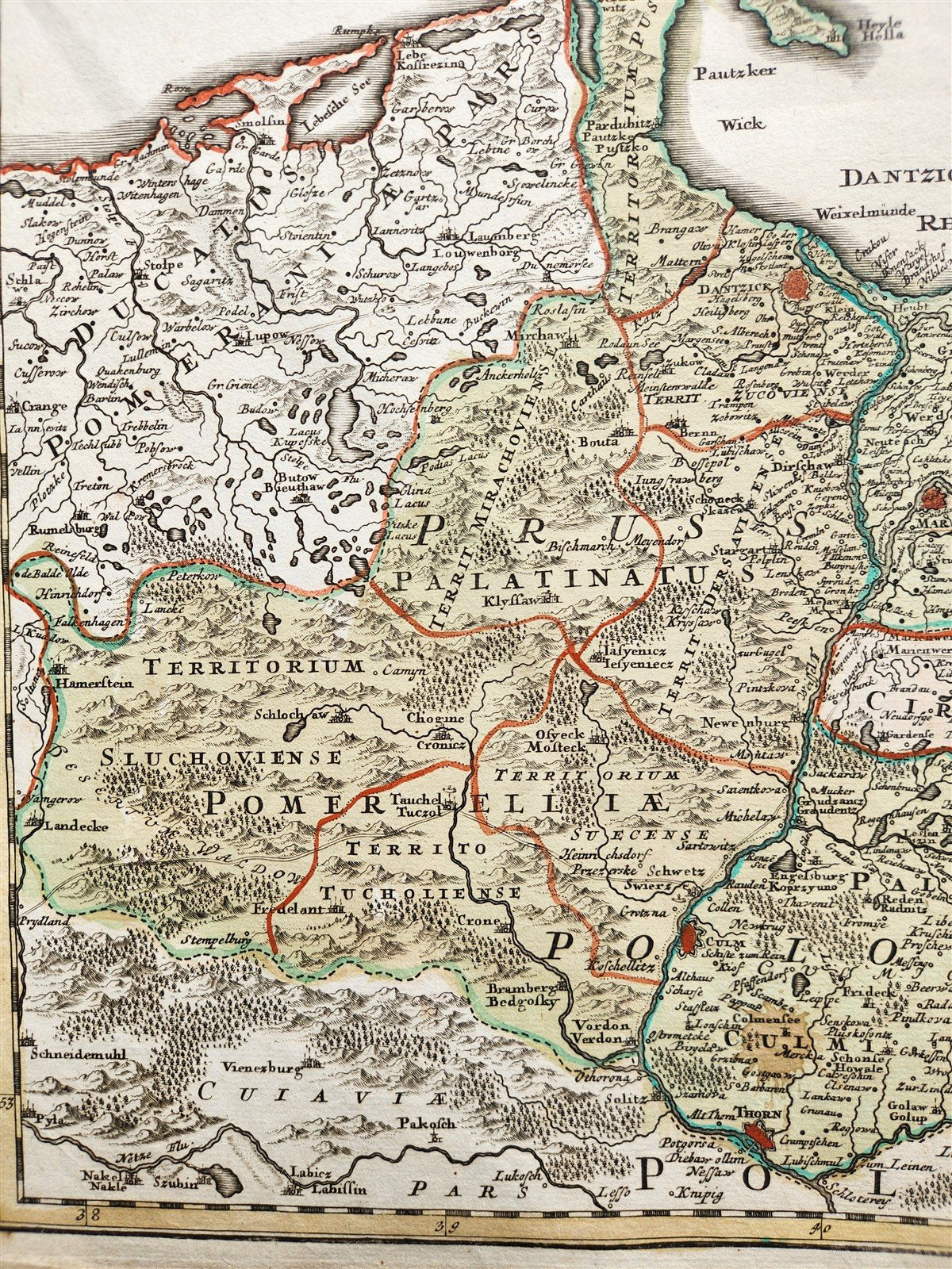 1716 GERMANY PRUSSIA POLAND LITHUANIA antique MAP by HOMANN HEIRS -BORUSSIA