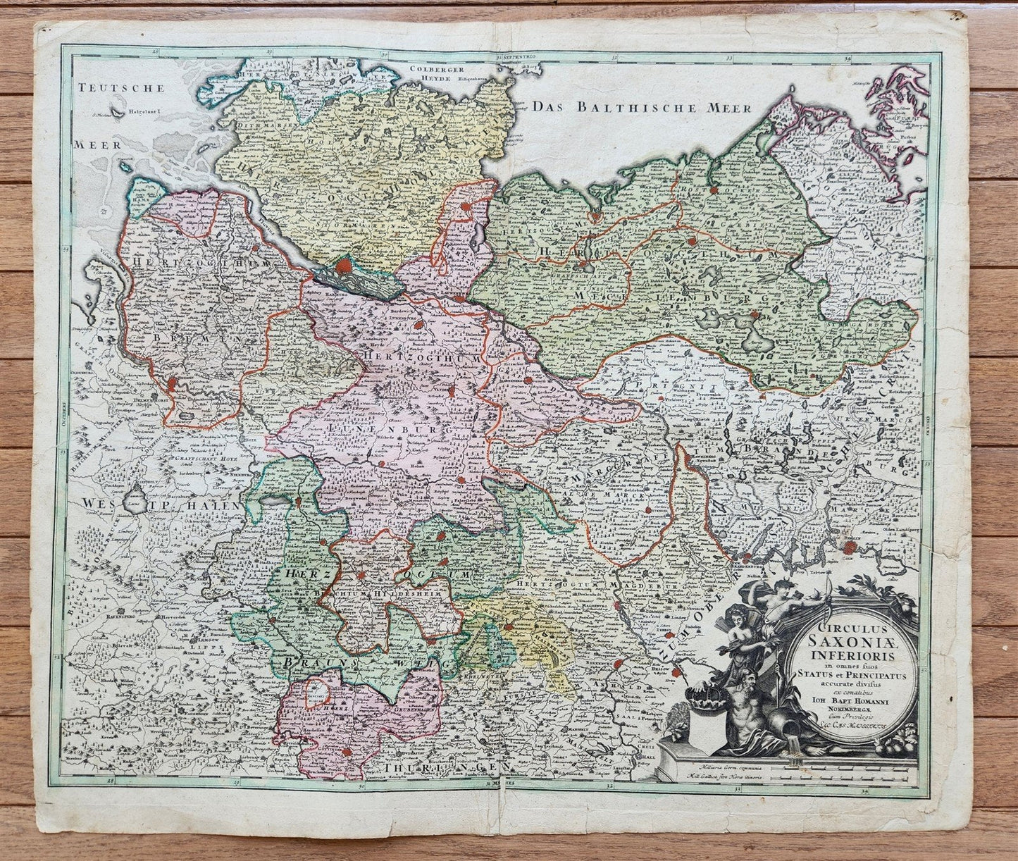 1740s GERMANY antique MAP SAXONIAE INFERIORI