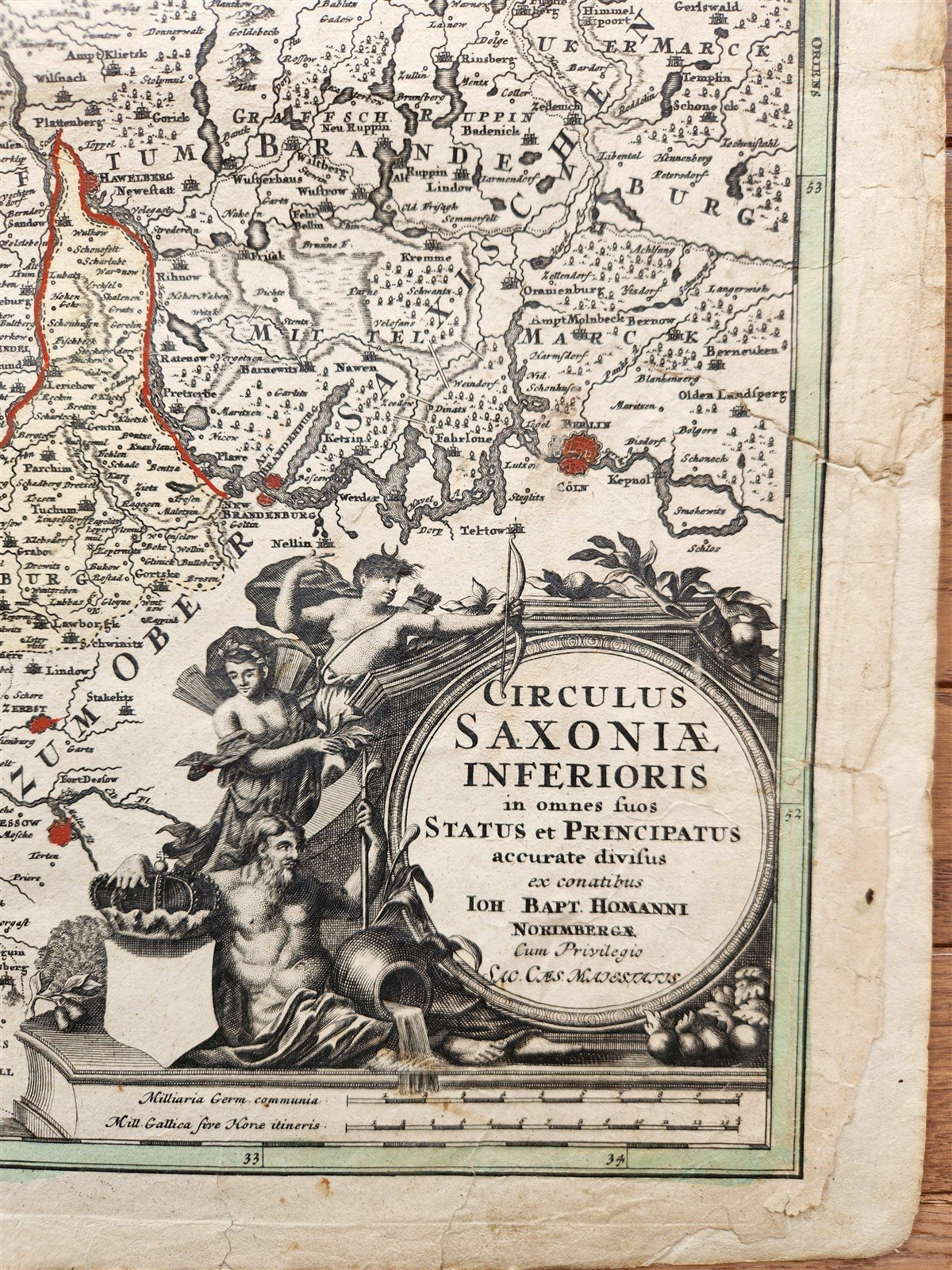 1740s GERMANY antique MAP SAXONIAE INFERIORI