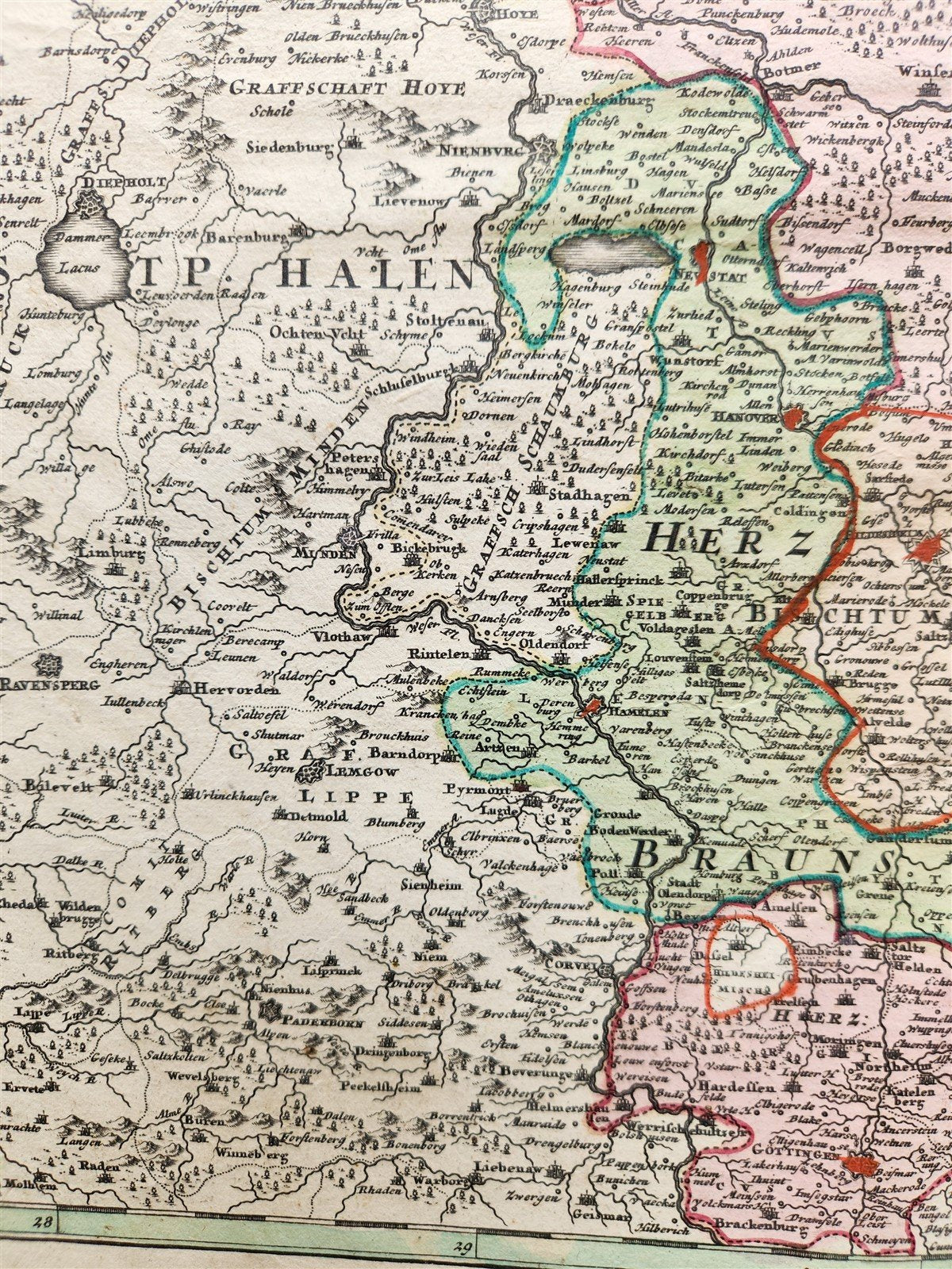 1740s GERMANY antique MAP SAXONIAE INFERIORI