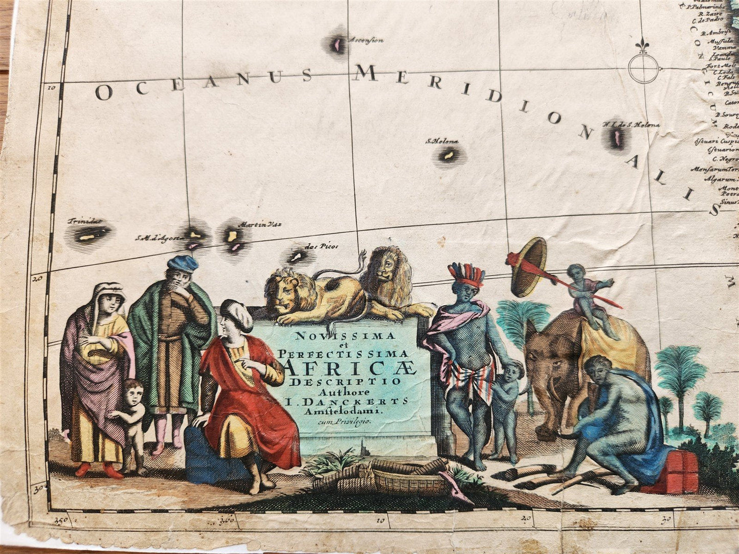 1680 AFRICA antique MAP rare 17th CENTURY AUTHENTIC