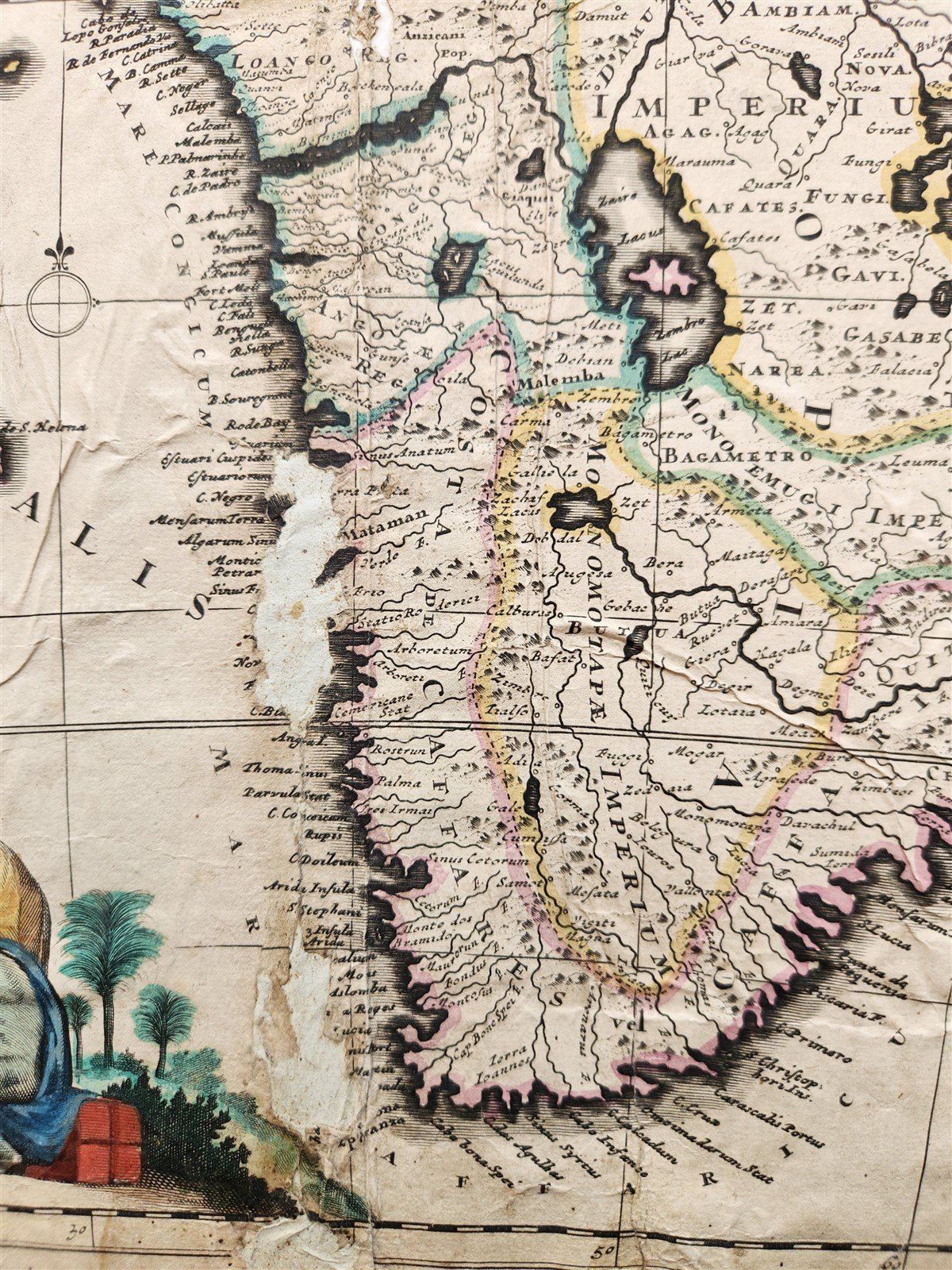 1680 AFRICA antique MAP rare 17th CENTURY AUTHENTIC