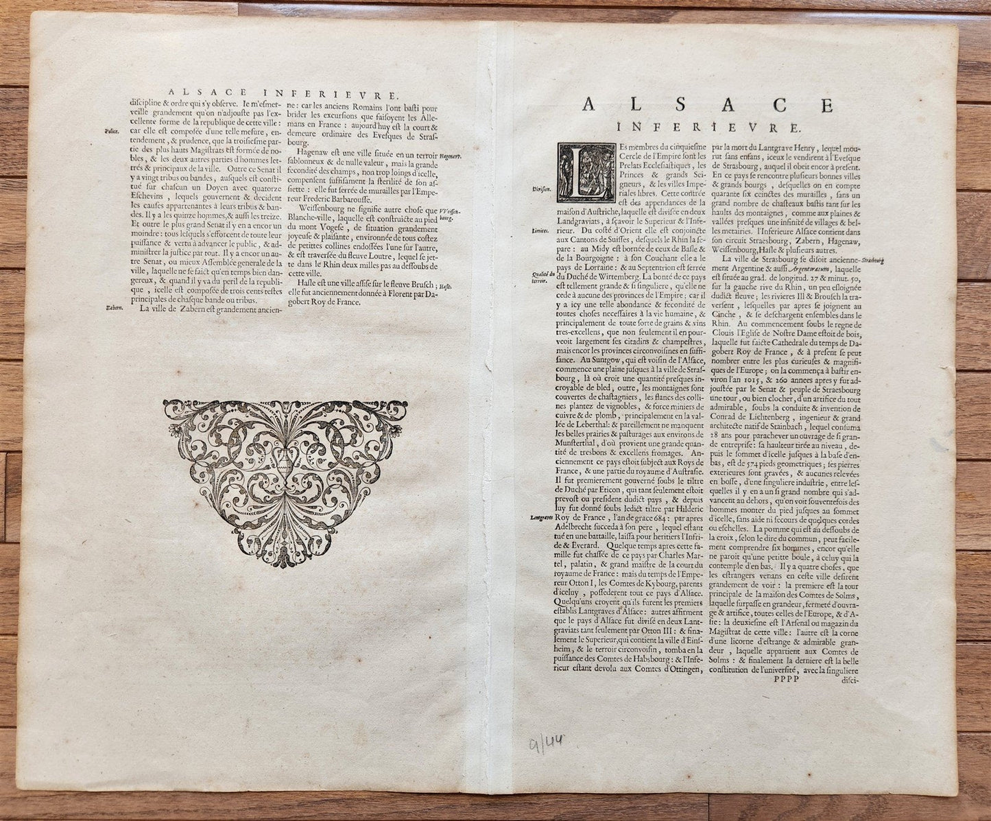 1650s ALSACE FRANCE antique MAP by Janssonius 17th CENTURY ALSATIAE inferior