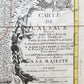 1754 ALSACE FRANCE antique MAP Carte de L'Alsace .. et Basse et Le Sundgau