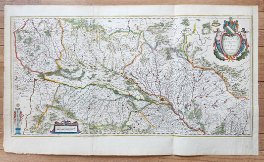 1635 ALSACE FRANCE antique MAP Alsatia Landgraviatus by MERCATOR