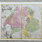 1732 SWITZERLAND antique MAP HELVETIORUM Reipublicae Cantones Tredicum J. Homann
