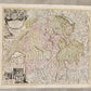 1732 SWITZERLAND antique MAP HELVETIORUM Reipublicae Cantones Tredicum by HOMANN