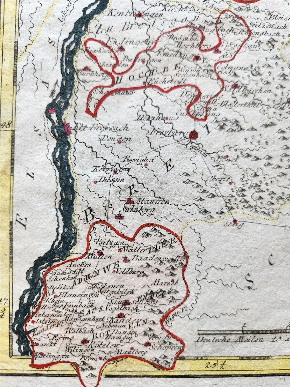 1790s GERMANY antique MAP Die obere Markgrafschaft Baaden