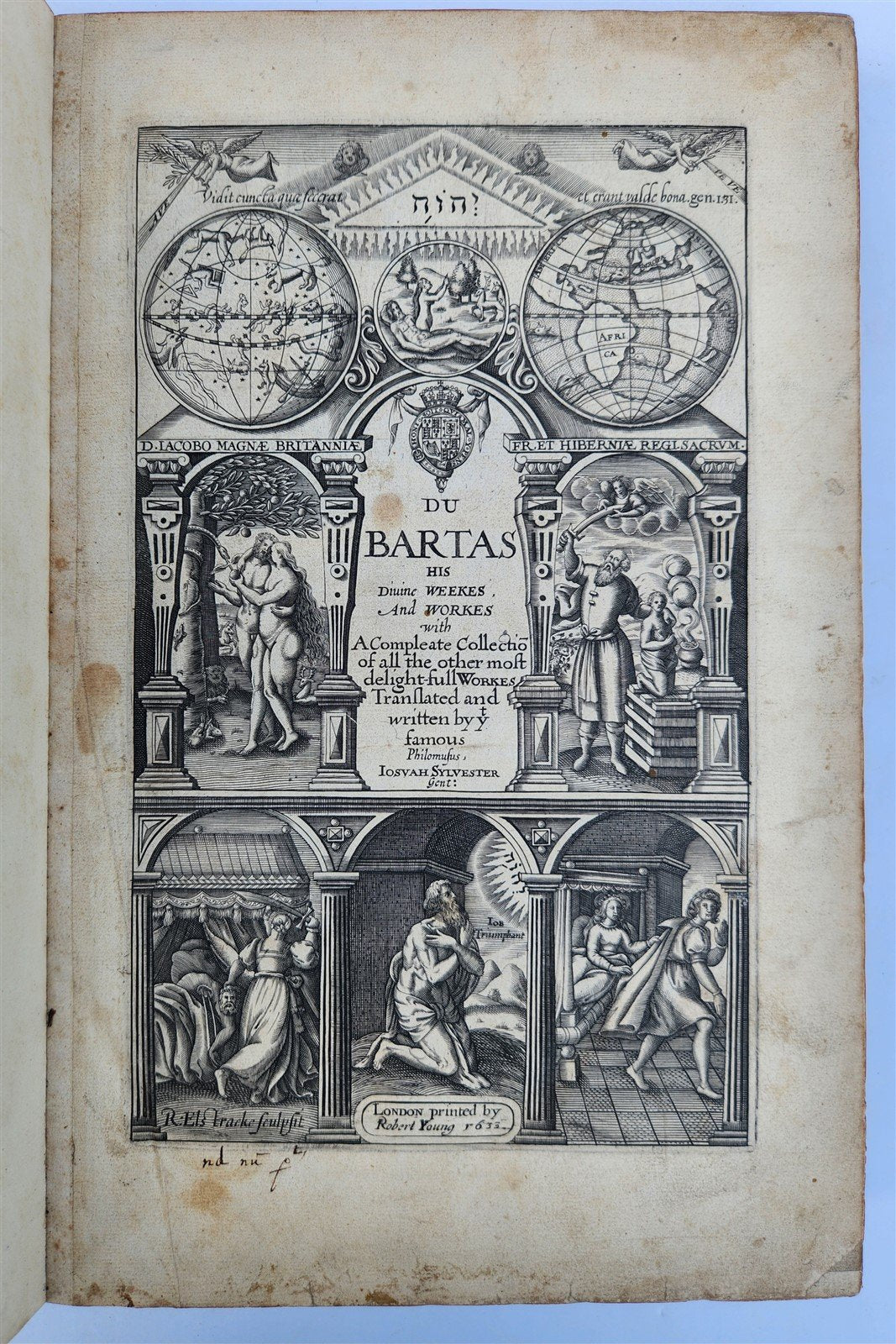 1633 DU BARTAS HIS DIVINE WEEKS & WORKES antique FOLIO in ENGLISH