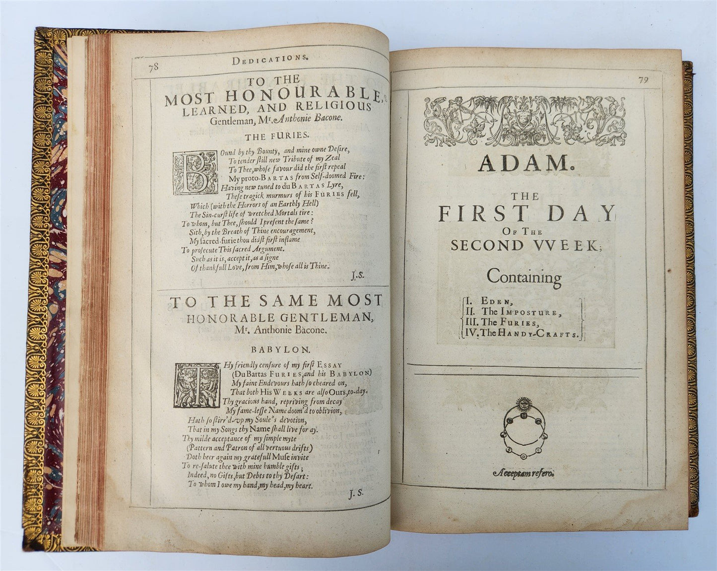 1633 DU BARTAS HIS DIVINE WEEKS & WORKES antique FOLIO in ENGLISH
