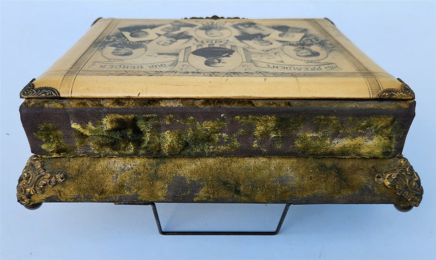 1898 PRESIDENT McKINLEY PHOTO ALBUM WIND-UP MUSIC MOVEMENT Spanish-American War