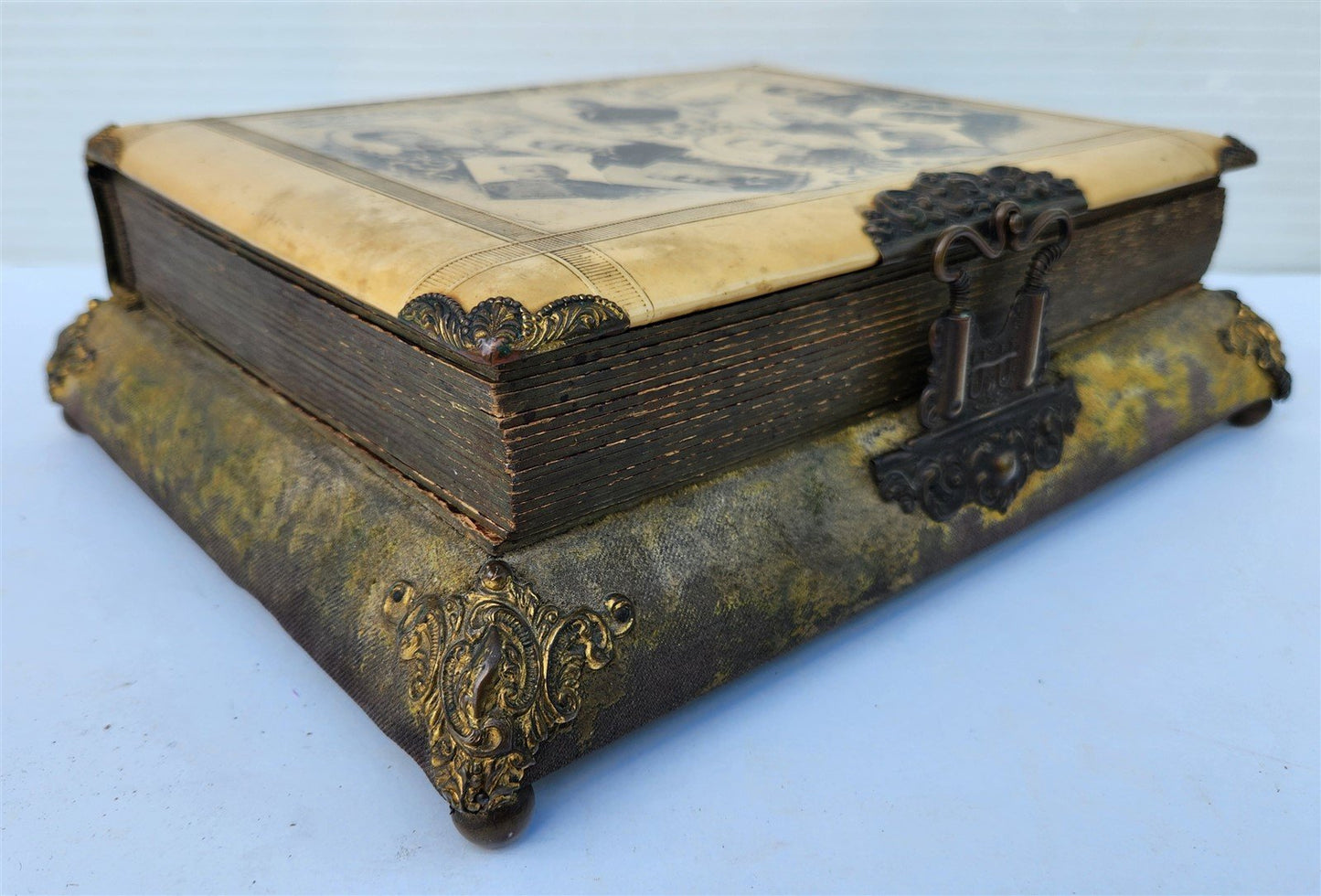 1898 PRESIDENT McKINLEY PHOTO ALBUM WIND-UP MUSIC MOVEMENT Spanish-American War
