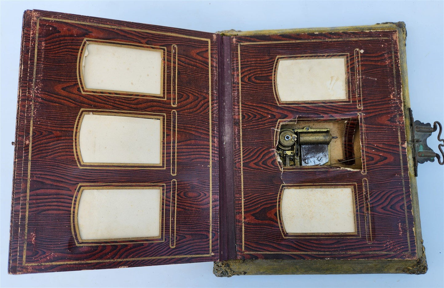 1898 PRESIDENT McKINLEY PHOTO ALBUM WIND-UP MUSIC MOVEMENT Spanish-American War