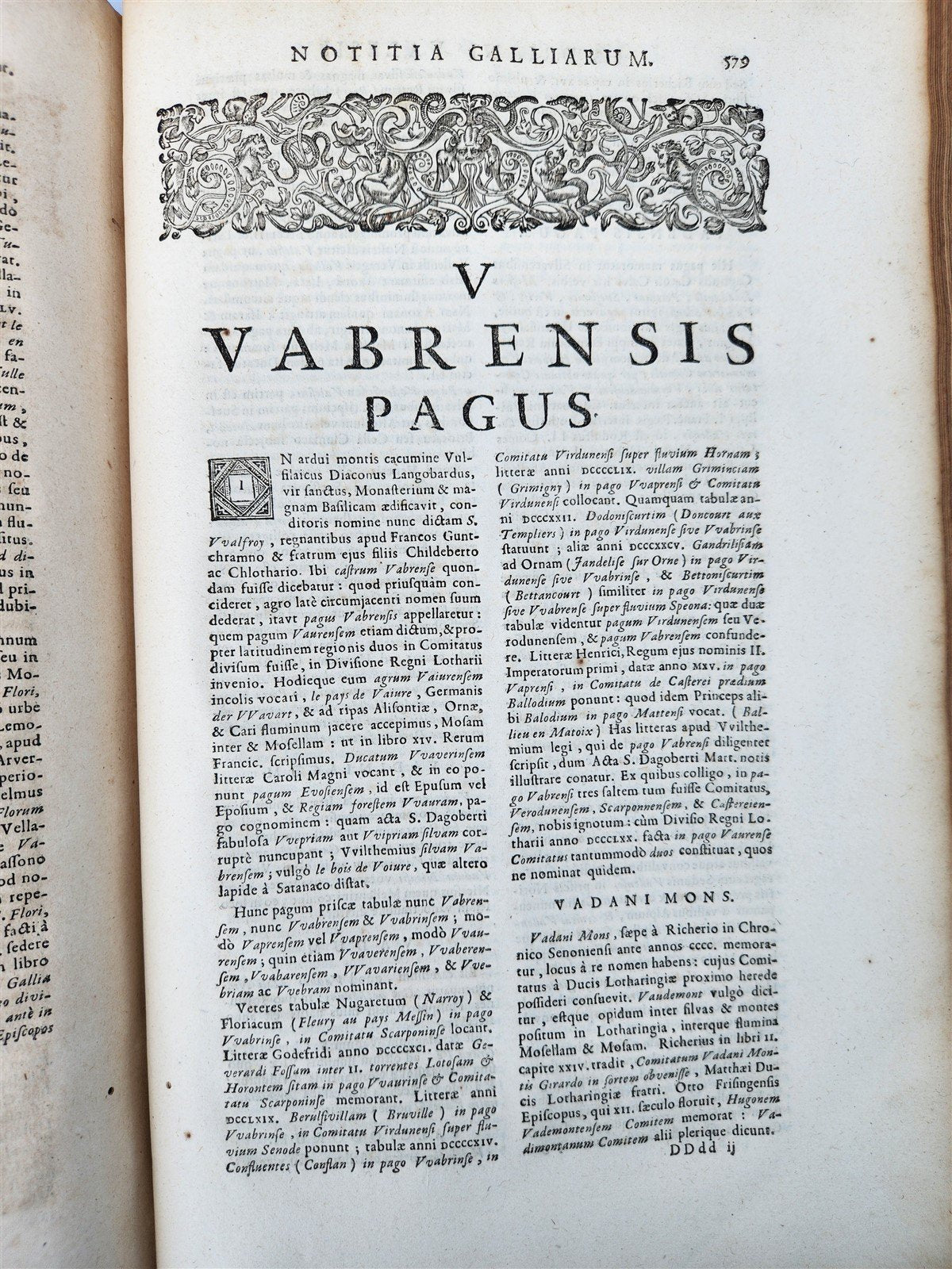 1675 Hadrian Valesius Notitia Galliarum ordine litterarum digesta antique FOLIO
