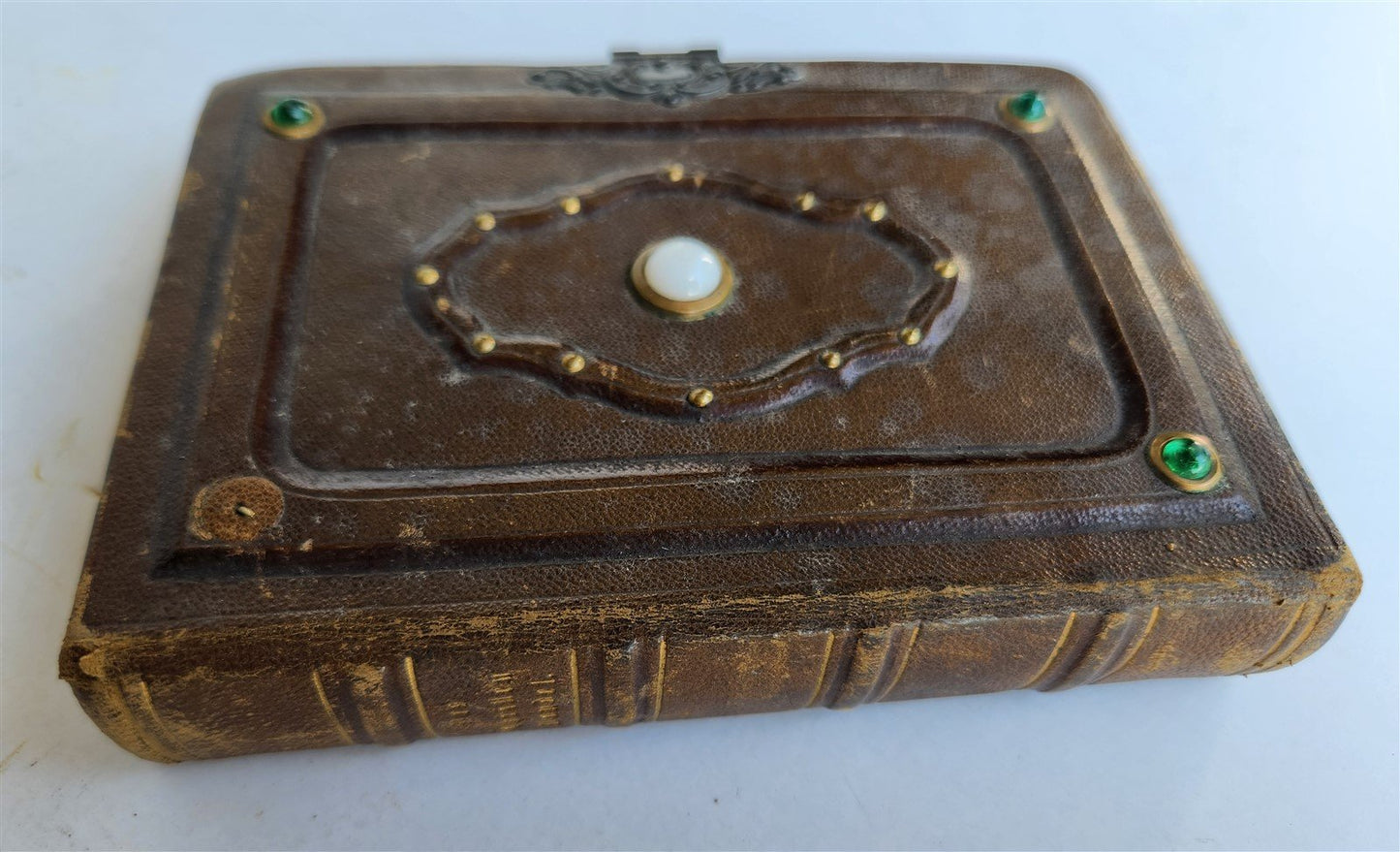 1852 GERMAN PRAYER BOOK antique w/ DECORATIVE BINDING illustrated