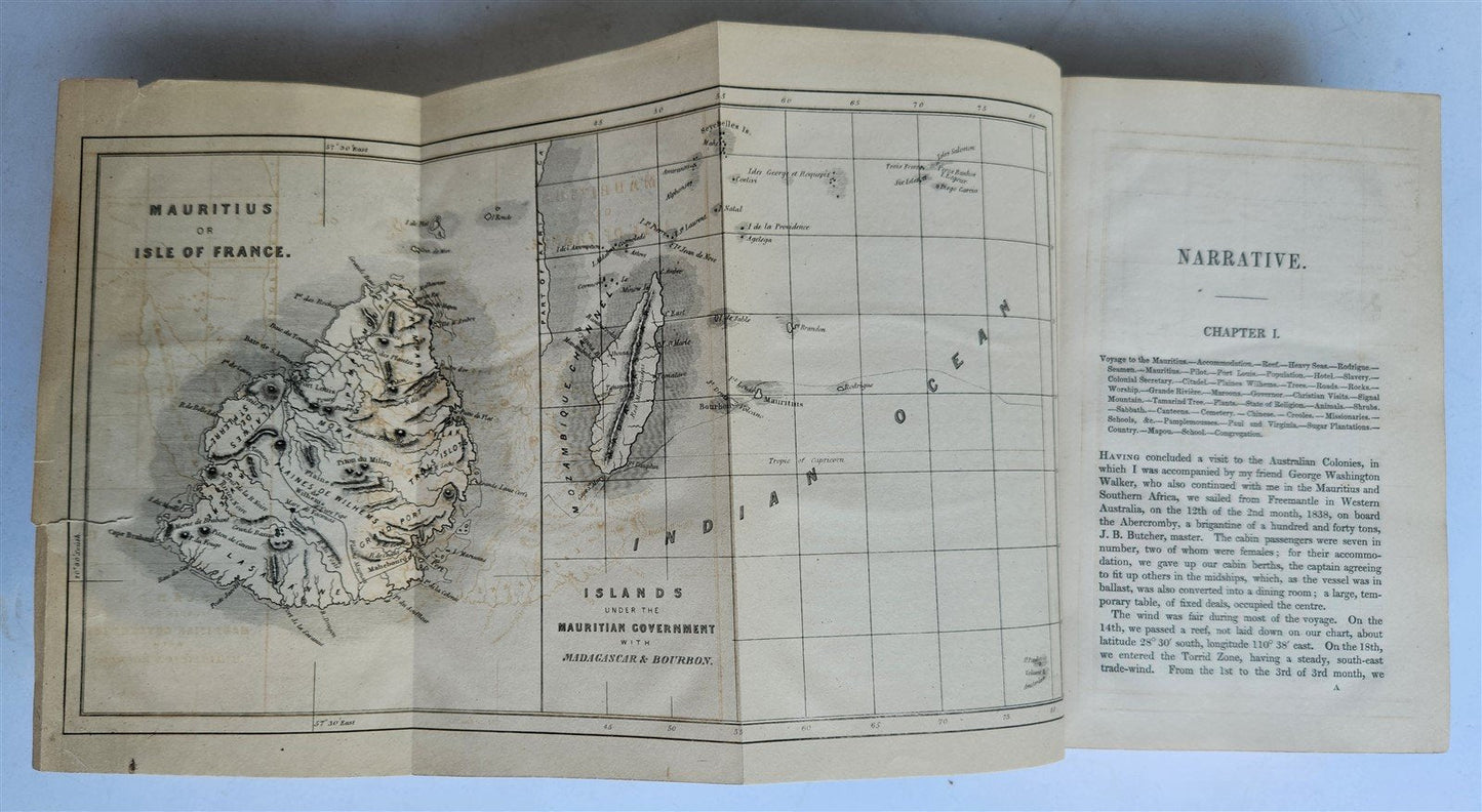 1844 A NARRATIVE of a VISIT to MAURITIUS & SOUTH AFRICA antique ILLUSTRATED