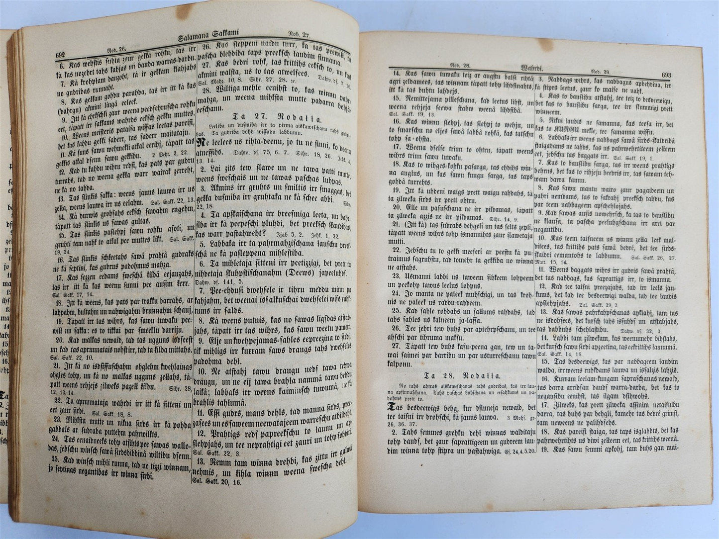 1854 BIBLE in LATVIAN antique PRINTED IN RIGA FOLIO