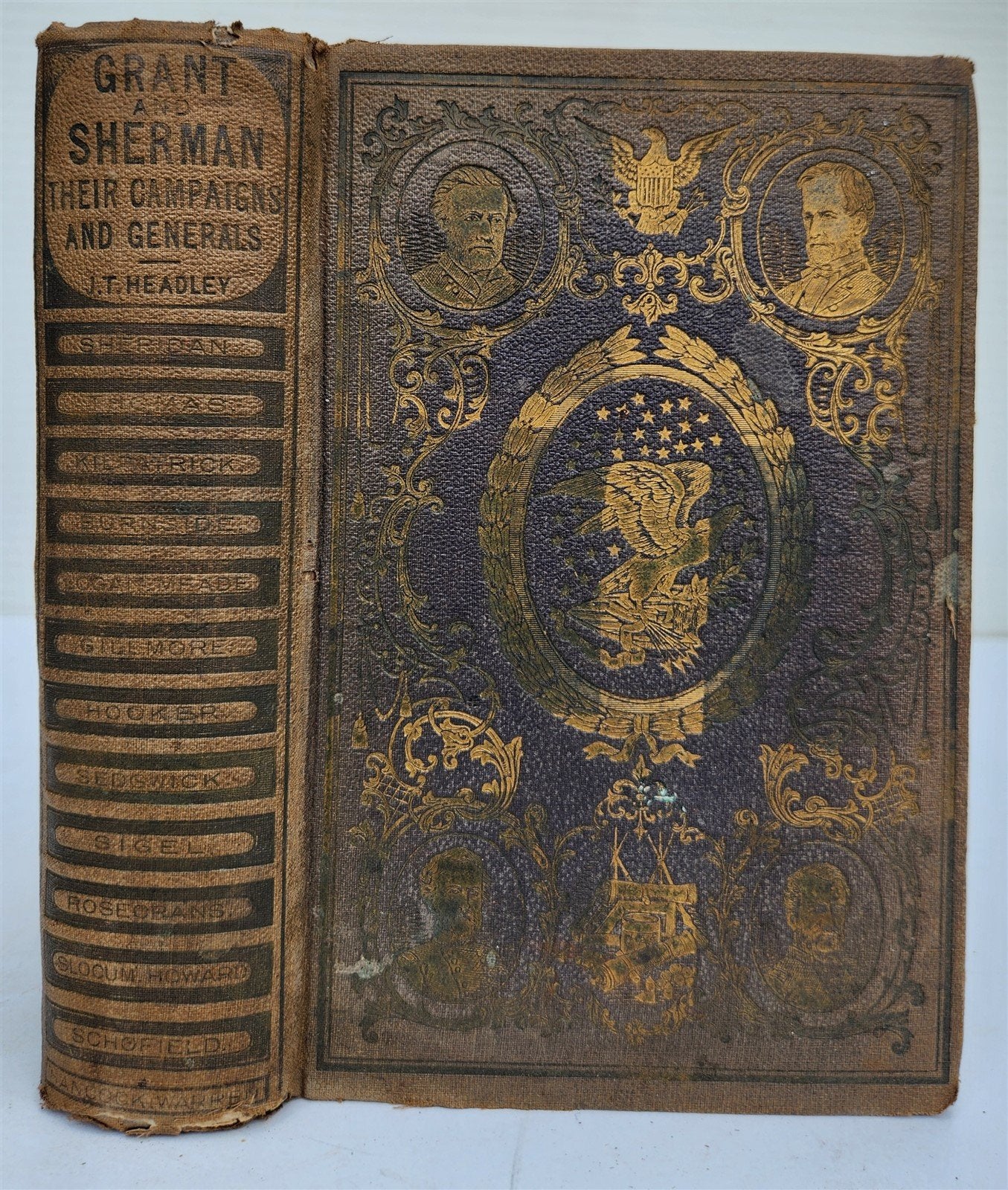1865 GRANT & SHERMAN their CAMPAIGNS & GENERALS by Headley antique ILLUSTRATED