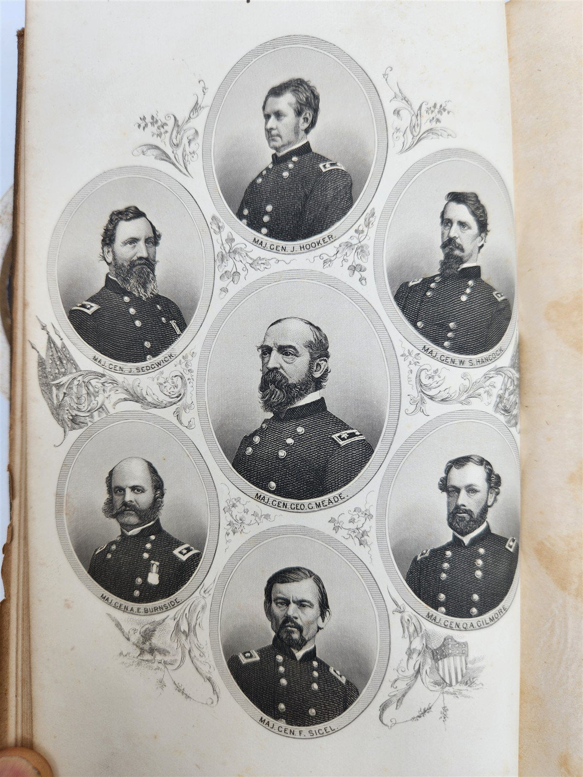 1865 GRANT & SHERMAN their CAMPAIGNS & GENERALS by Headley antique ILLUSTRATED