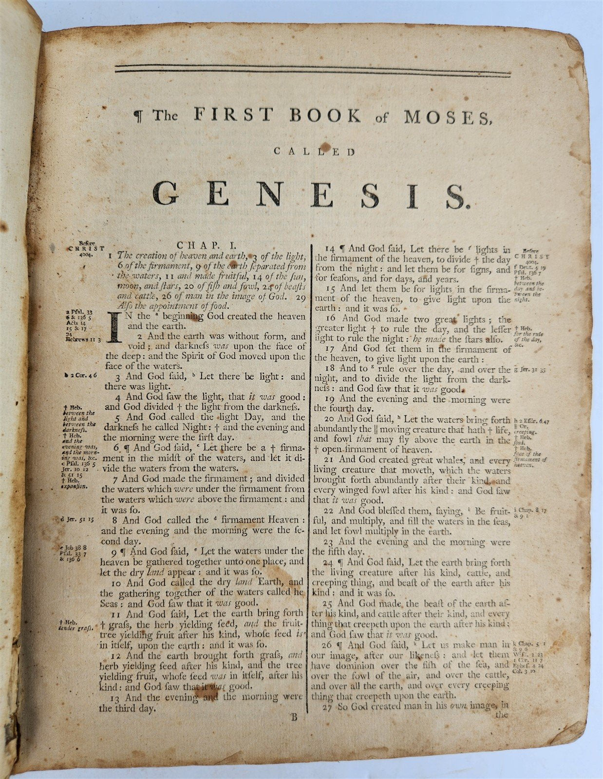 1791 BIBLE by ISAAC COLLINS FIRST printed in NEW JERSEY antique RARE Americana