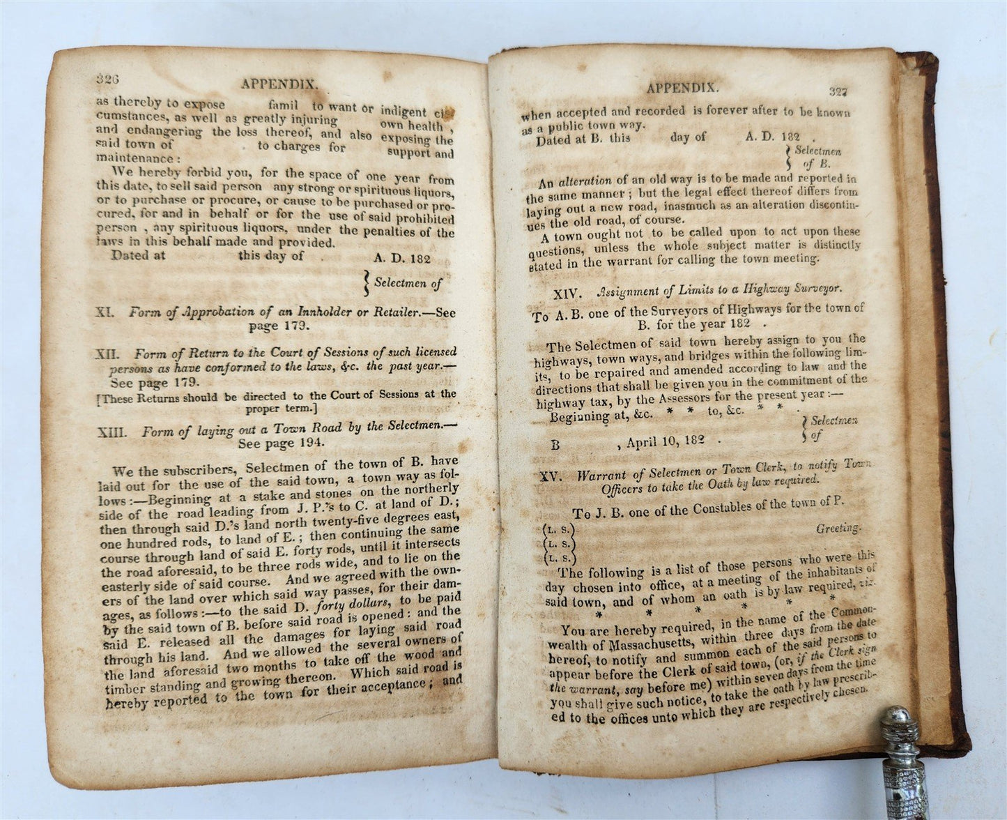 1825 TOWN OFFICER or, LAWS of MASSACHUSSETTS antique Americana