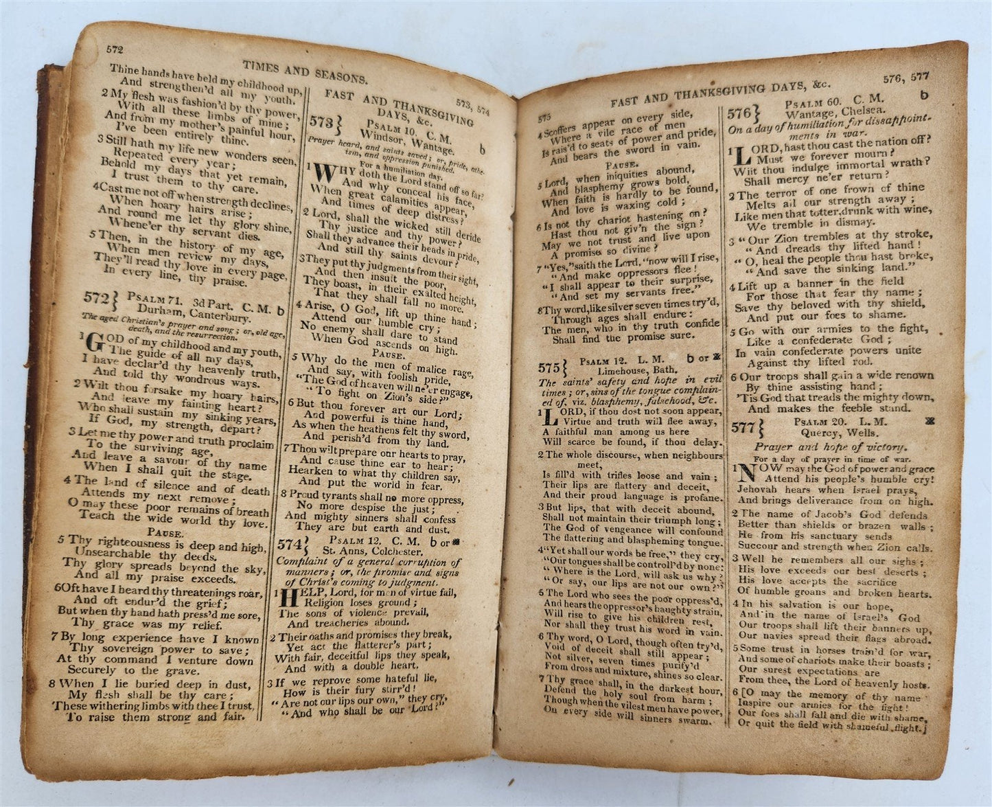 1823 ARRANGEMENT of PSALMS HYMNS & SPIRITUAL SONGS of I. Watts antique Americana