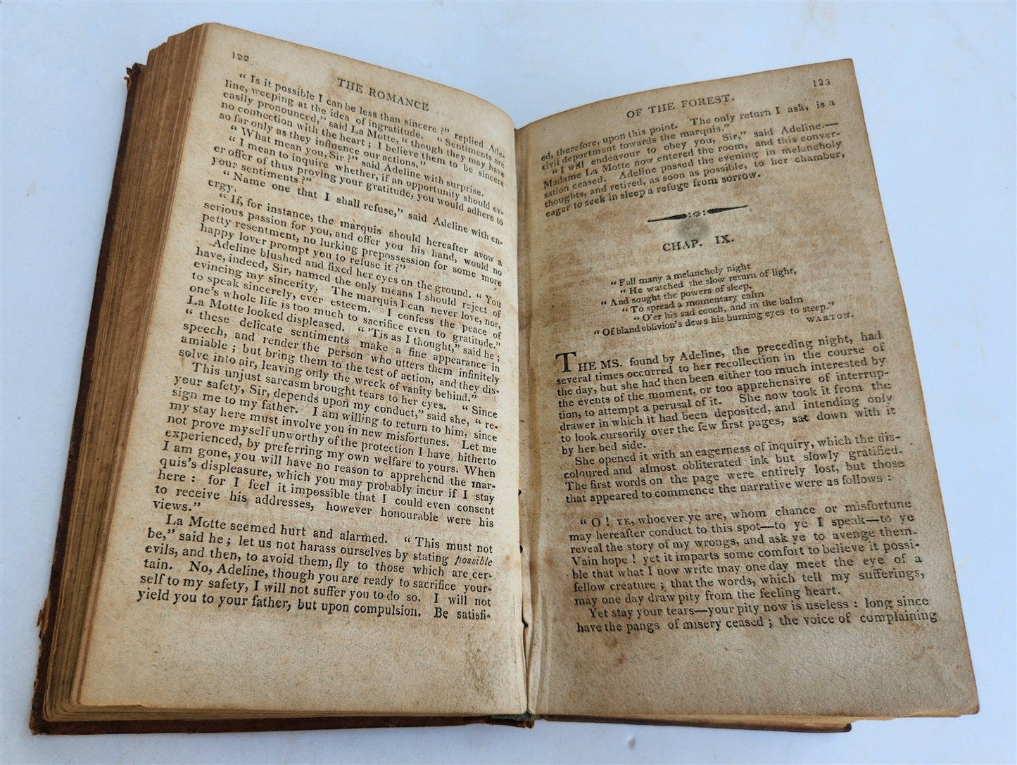 1806 ROMANCE of THE FOREST Mrs. Radcliffe antique female author POETRY Americana