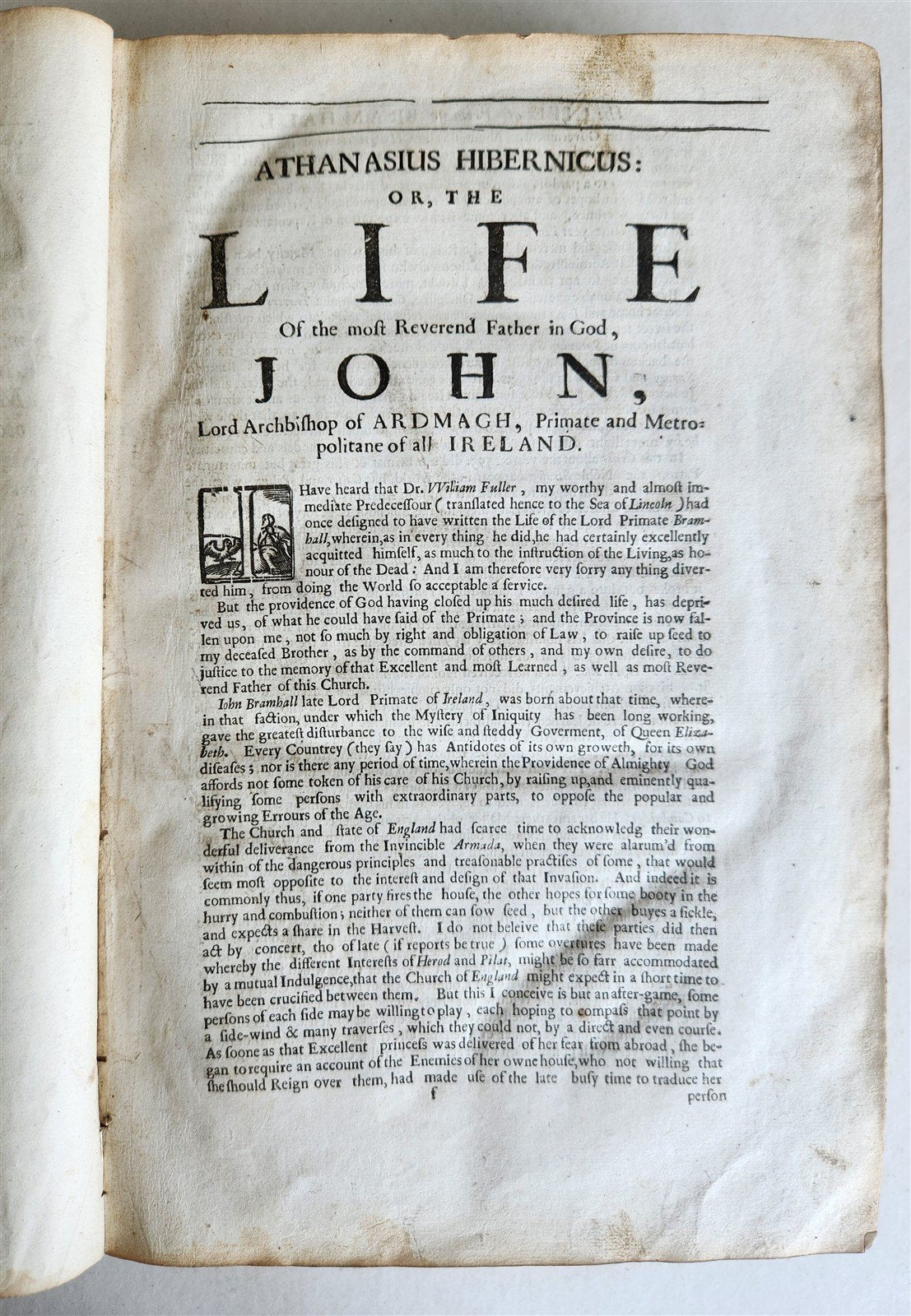 1677 WORK of JOHN BRAMHALL Metropolitan of all Ireland antique FOLIO in ENGLISH