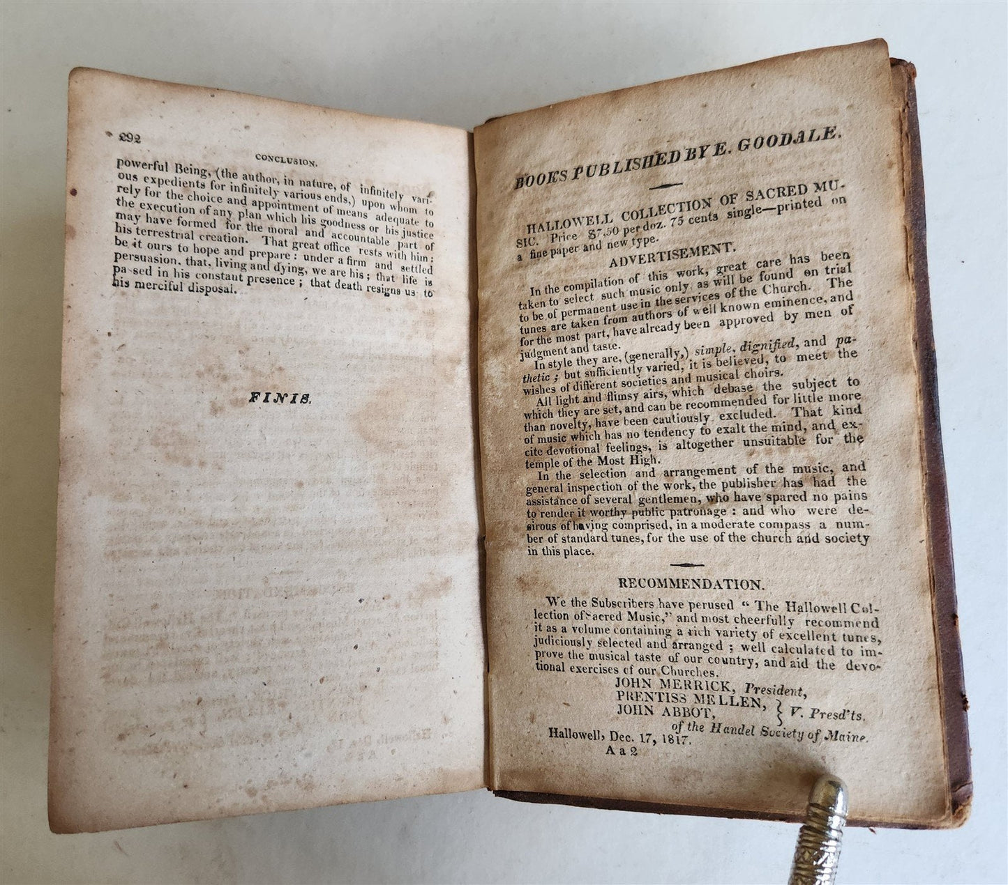 1819 EVIDENCES of the EXISTENCE & ATTRIBUTES of THE DIETY antique AMERICANA