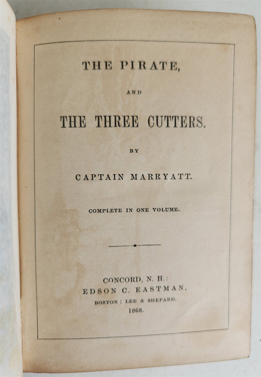 1868 THE PIRATE and THE THREE CUTTERS by Captain Marryatt ILLUSTRATED antique