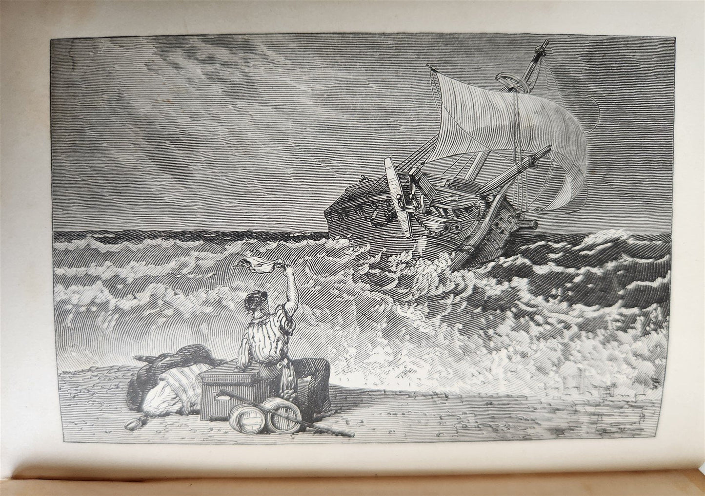 1868 THE PIRATE and THE THREE CUTTERS by Captain Marryatt ILLUSTRATED antique
