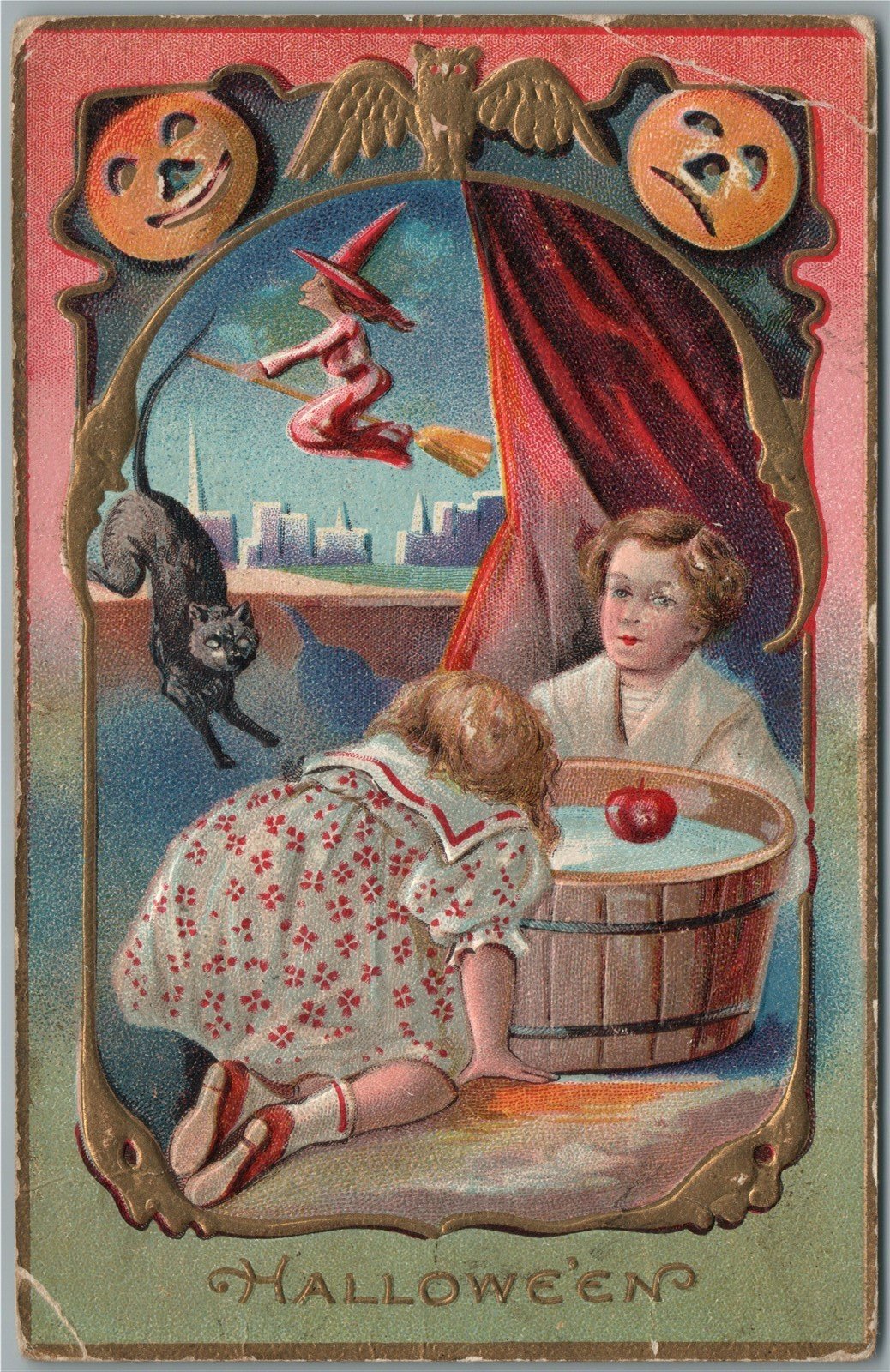 HALLOWEEN SERIES No. 5 ANTIQUE POSTCARD