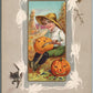 HALLOWEEN GREETINGS SERIES 345C ANTIQUE POSTCARD
