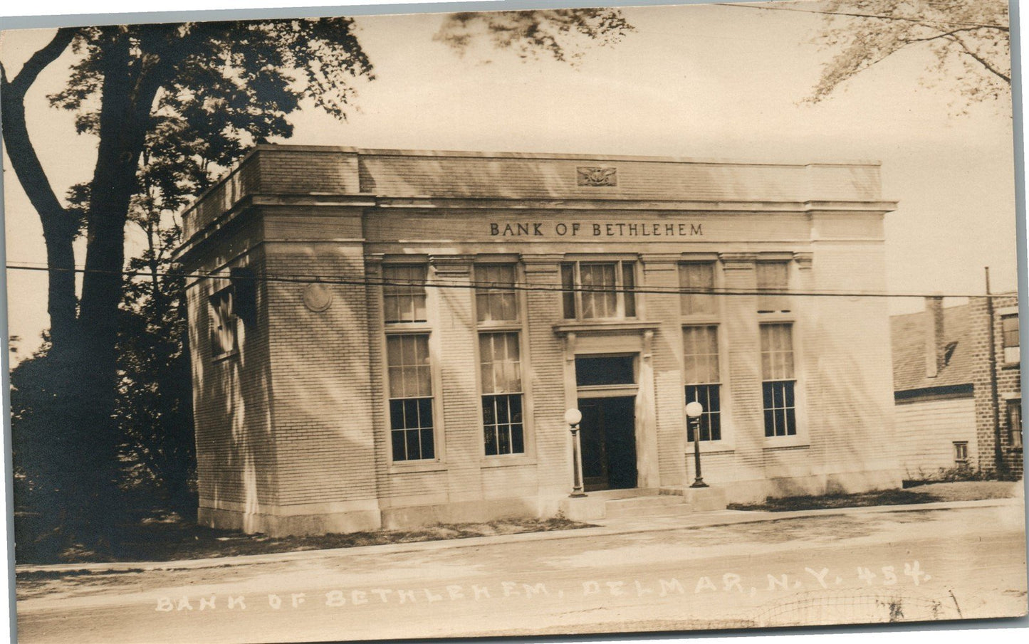 DELMAR NY BANK OF BETHLEHEM ANTIQUE REAL PHOTO POSTCARD RPPC