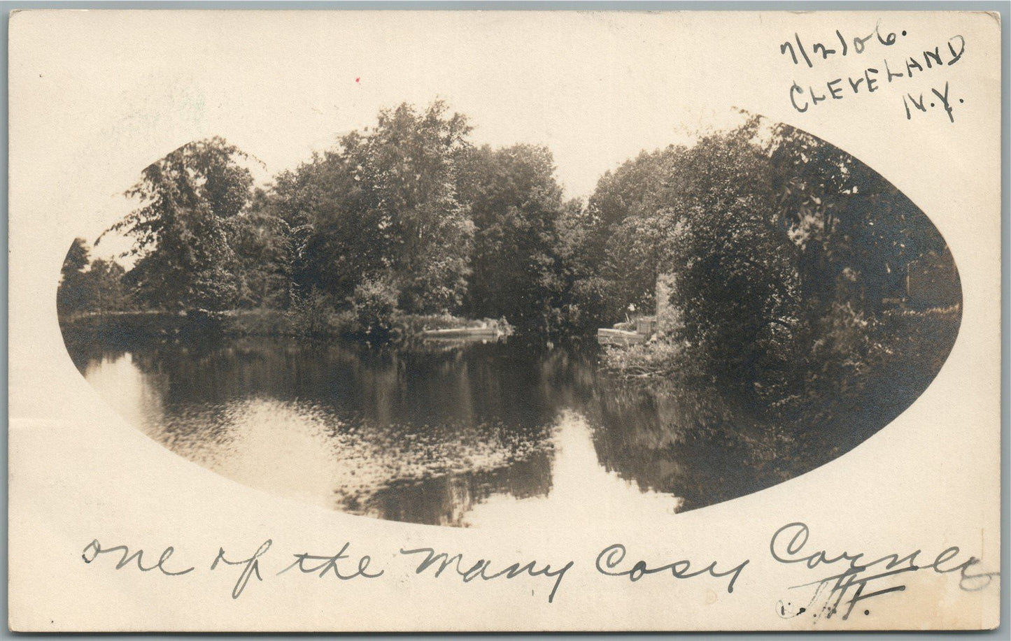 CLEVELAND NY 1906 ANTIQUE REAL PHOTO POSTCARD RPPC