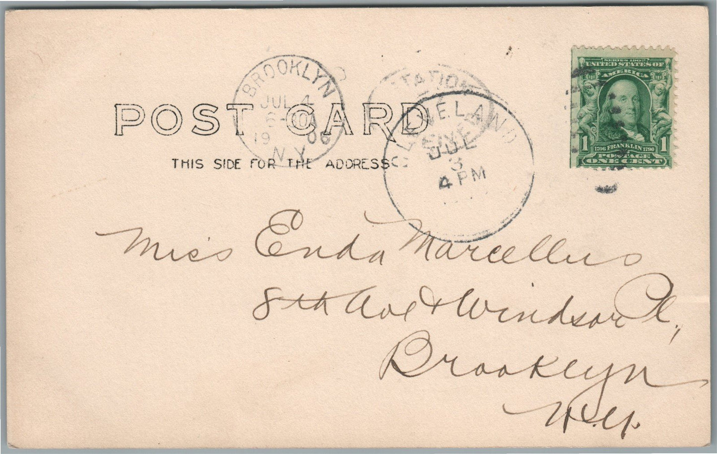 CLEVELAND NY 1906 ANTIQUE REAL PHOTO POSTCARD RPPC