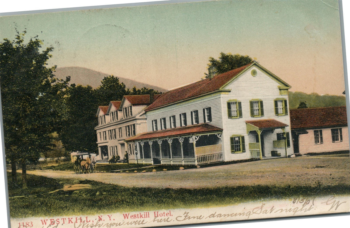 WESTKILL NY HOTEL CATSKILL MOUNTAINS ANTIQUE POSTCARD
