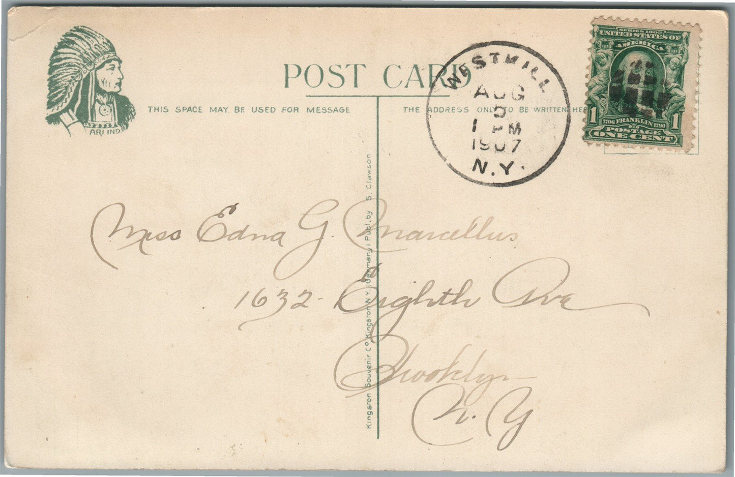 WESTKILL NY HOTEL CATSKILL MOUNTAINS ANTIQUE POSTCARD